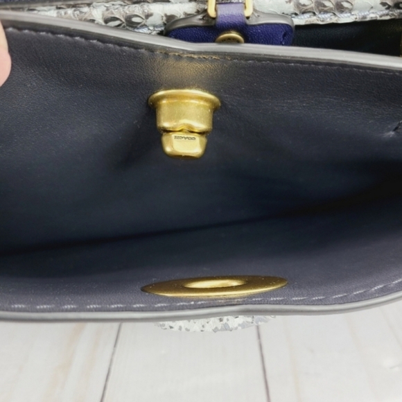 COACH Mason Carryall Satchel Snakeskin Cadet - Picture 12 of 13